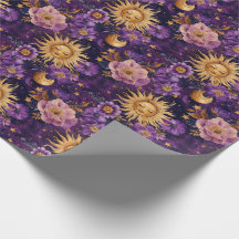 Soleil céleste violet et étoile