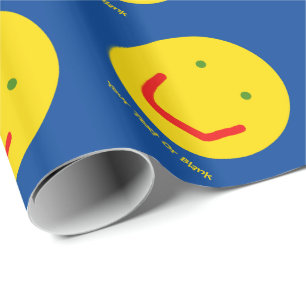 Papier Cadeau Soleil souriant, visage joyeux