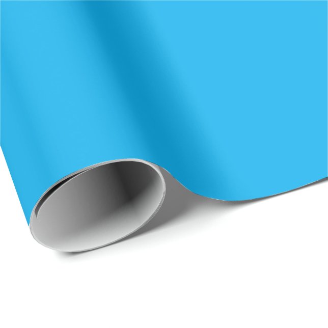 Papier Cadeau Solid Cyan Blue Background | Summer Minimal Style (Coin rond)