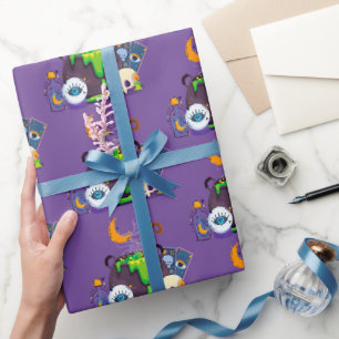 Papier Cadeau Sorcière Cuisine Cauldron Potion Sous Le Lune