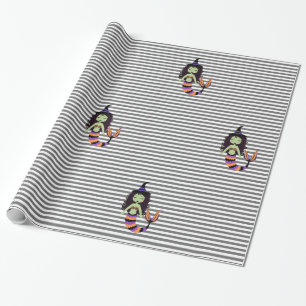 Papier Cadeau Sorcière de sirène d'Halloween en bande WRAP