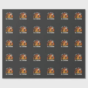 Papier Cadeau Sorcière est prise Balai Arbre Cimetière Halloween