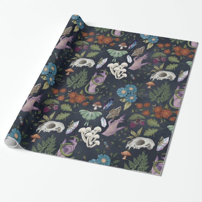 Papier Cadeau Sorcière nature (Déroulé)