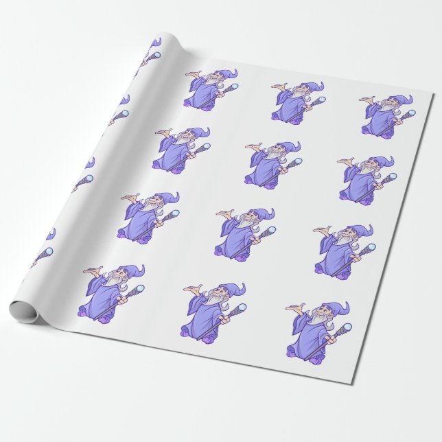 Papier Cadeau Sorcière pourpre magique de magicien de magicien (Déroulé)