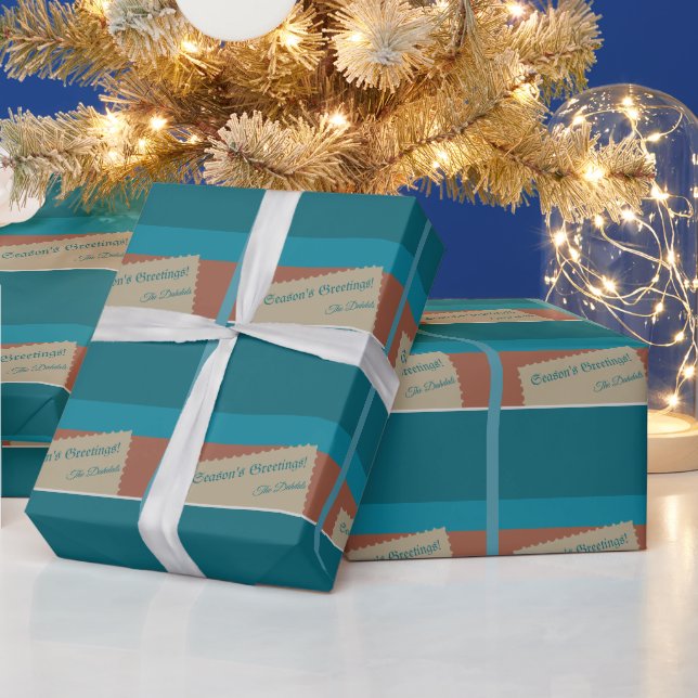 Papier Cadeau Souhait de vacances personnalisées sur tons terre  (Vacances)