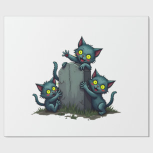 Papier Cadeau Soulèvement de Chatons Zombies