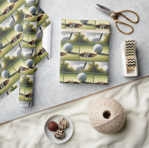 Papier Cadeau Souris Avec Boule De Golf