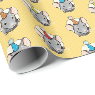 Papier Cadeau Souris d'anniversaire au fromage Polka Dot