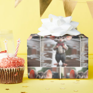 Papier Cadeau Souris de garçon élégant dans une ruelle