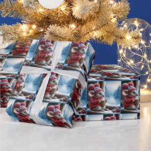 Papier Cadeau Souris De Noël Avec Coco Chaud