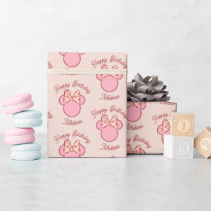 Papier Cadeau Souris en silhouette à nœud à pois doux