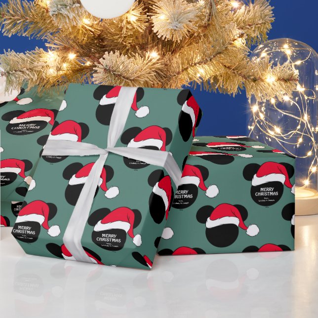Papier Cadeau Souris Mickey de Noël personnalisable | Icône père (Vacances)