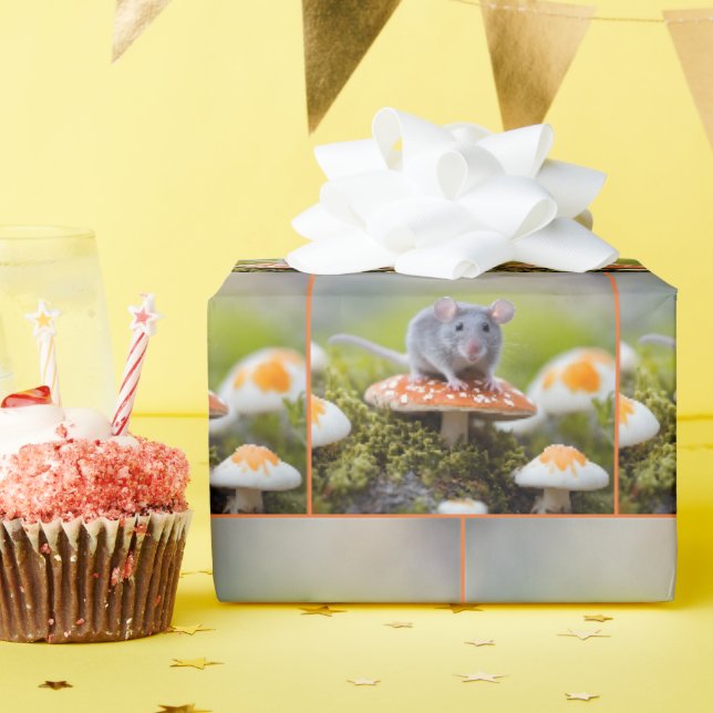 Papier Cadeau Souris sur tabouret (Fête d'anniversaire)