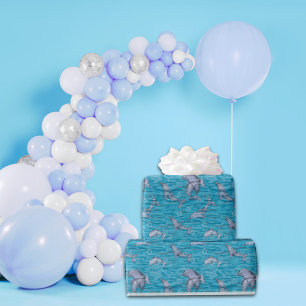 Papier Cadeau Sous La Mer Avec Dauphins Anniversaire