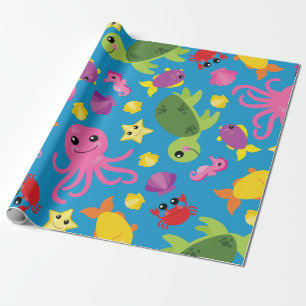 Papier Cadeau Sous la mer Maigre 1er Anniversaire Papier d'envel