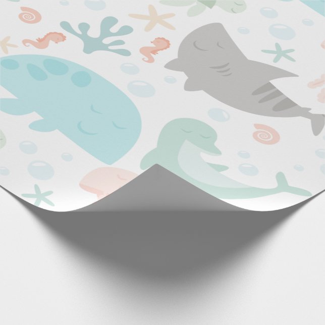 Papier Cadeau Sous le papier d'enveloppement pour bébé de la mer (Coin)