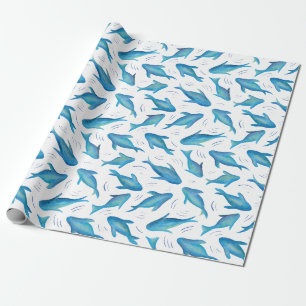 Papier Cadeau Sous les enfants de la mer motif de requin océaniq