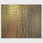 Souteneur en cuir exotique d'alligator d'or