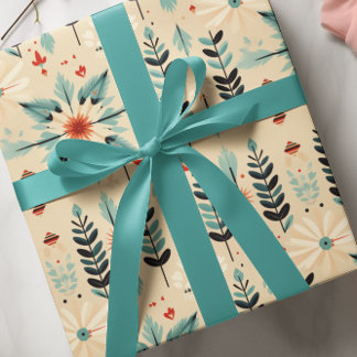 Papier Cadeau Southwest Desert Blue Featherical Star Botanical