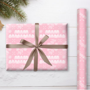Papier Cadeau Southwestern Christmas Snowflakes Dusty Rose