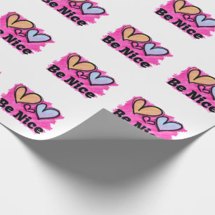Papier Cadeau Soyez de beaux coeurs aquarelles