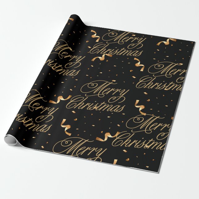 Papier Cadeau Soyez Gold et Joyeux (Déroulé)