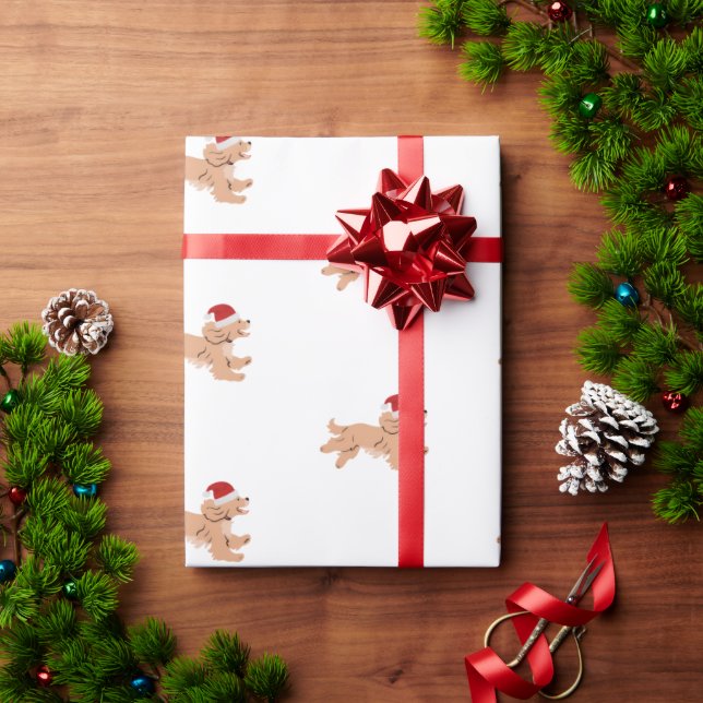 Papier Cadeau Spaniel Dog Christmas  (Cadeau de vacances)