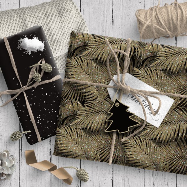 Papier Cadeau Sparkling Palm Leaves Pattern (Créateur téléchargé)