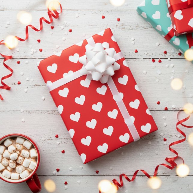 Papier Cadeau Special Occasion Red And White Heart Patterned (Special Occasion Red And White Heart Patterned Wrapping Paper
)