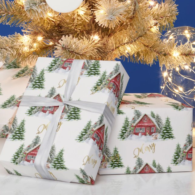 Papier Cadeau Spécial Personnalisé Pays Nom de la scène de Noël (Créateur téléchargé)