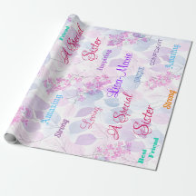 Spécial sœur, floral rose, pensée attentionnée