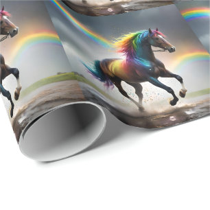 Papier Cadeau Spectre de grâce : cheval arc-en-ciel sous les arc