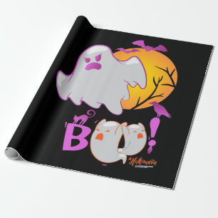 Papier Cadeau Spider Cadeau Boo Ghost Bats Spider Déplaisant Hal