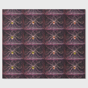 Papier Cadeau SPIDER ET WEB AVEC GEMSTONES Halloween
