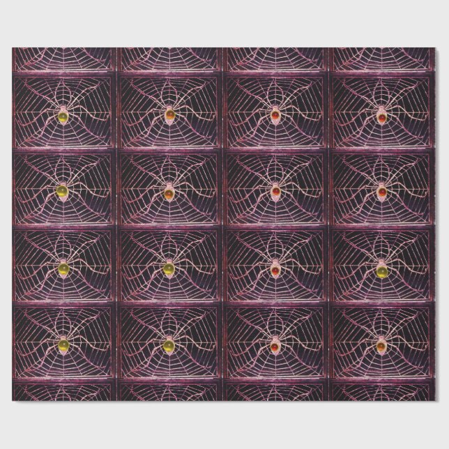 Papier Cadeau SPIDER ET WEB AVEC GEMSTONES Halloween (Plat)