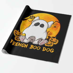 Papier Cadeau Spider Gift French Boo Bulldog Avec Citrouille Spi