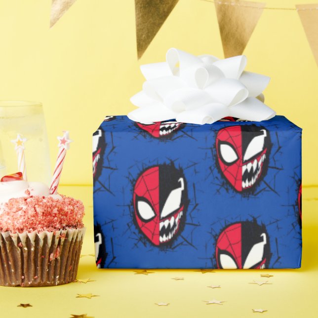 Papier Cadeau Spider-Man | Homme-araignée double et visage de ve (Fête d'anniversaire)