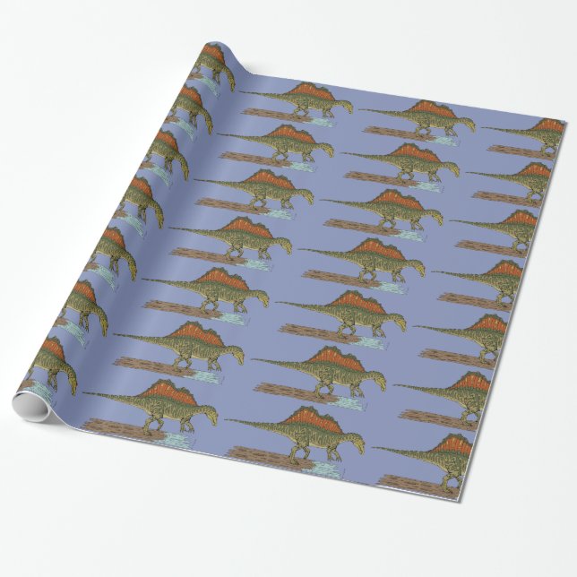 Papier Cadeau Spinosaure de Dinosaure Crétacé (Déroulé)
