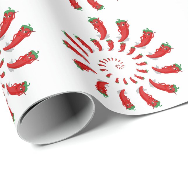 Papier Cadeau Spirale de Pepper Diva Rouge Grande (Coin rond)