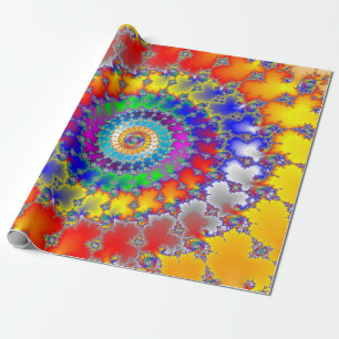 Papier Cadeau Spirales fractales psychédéliques
