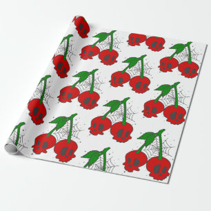 Papier Cadeau spirine psychobilée rockabilly cerry crâne