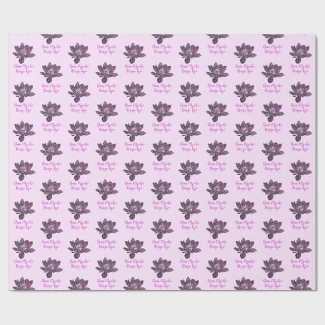 Papier Cadeau Spirituelle Partiellement Violet Lotus Fleur Nam M (Plat)