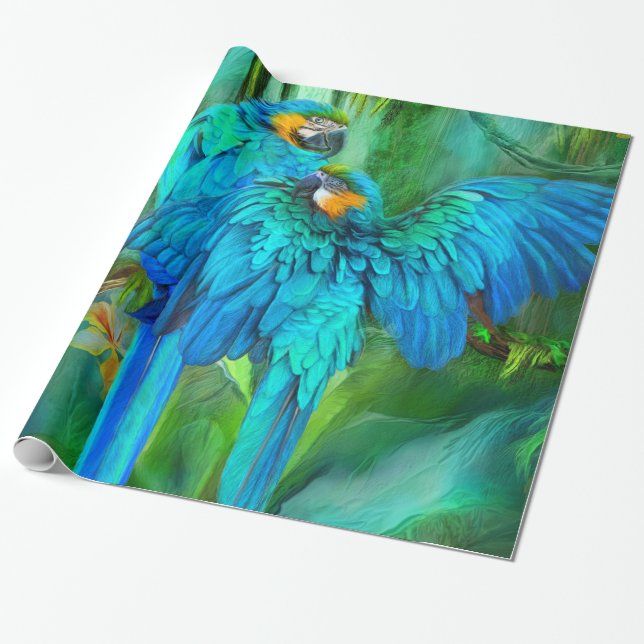 Papier Cadeau Spiritueux tropicaux - or et enveloppe de cadeau (Déroulé)