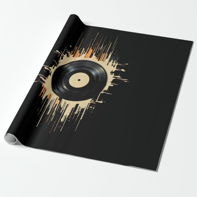 Papier Cadeau Splash enregistrement de vinyle (Déroulé)