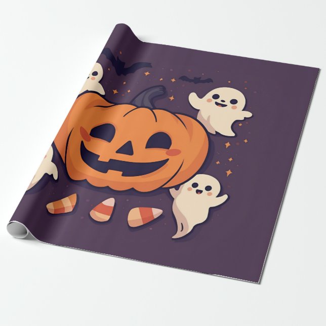 Papier Cadeau Spooky Cute Halloween Party (Déroulé)