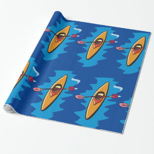 Papier Cadeau Sport nautique pagaie de kayak