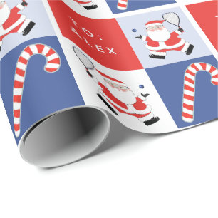 Papier Cadeau Sports de raquette à Noël