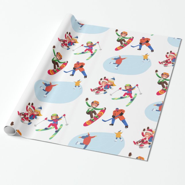 Papier Cadeau Sports d'hiver  (Déroulé)
