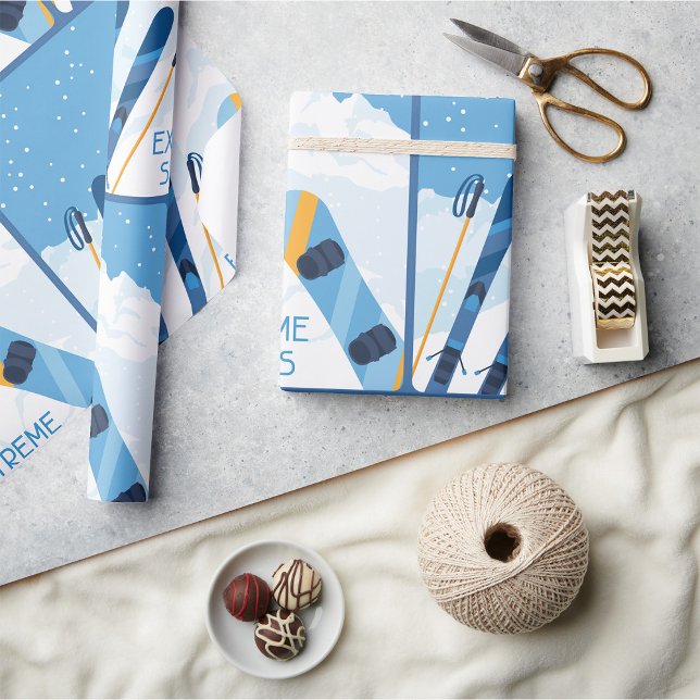 Papier Cadeau Sports d'hiver extrêmes (Créateur téléchargé)