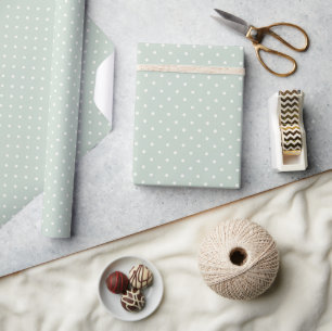Papier Cadeau Spring Polka Dots Classic   Sage Muted